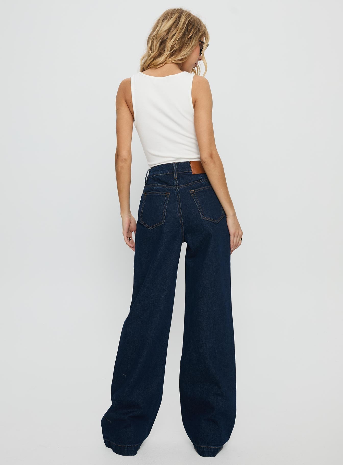 Goldie High Rise Wide Leg Jeans Indigo